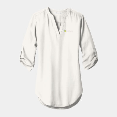 Nellson LW701 Port Authority ® Ladies 3/4-Sleeve Tunic Blouse - White Logo 2 Thumbnail